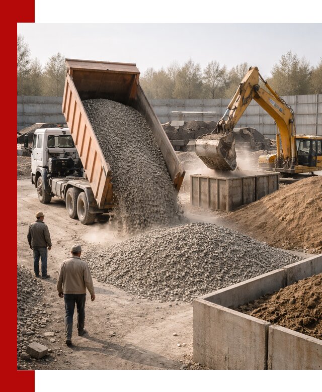 Доставка нерудных материалов с погрузкой и разгрузкой в Хабаровске