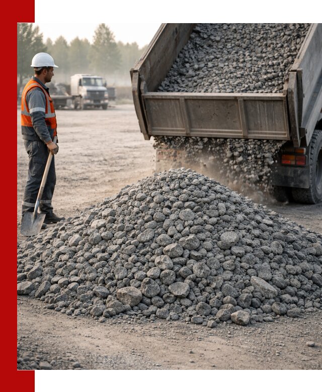 Гранитный щебень фракции 100–201 для строительства в Хабаровске