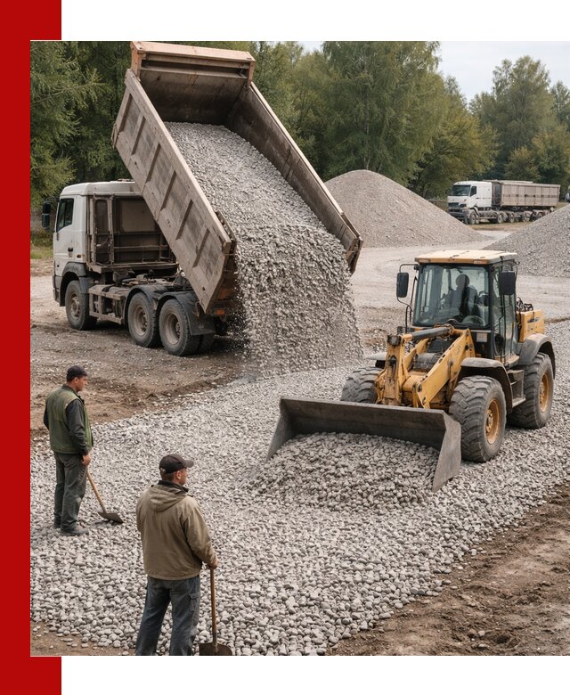 Купить гравийный щебень фракция 20-40 в Хабаровске с доставкой