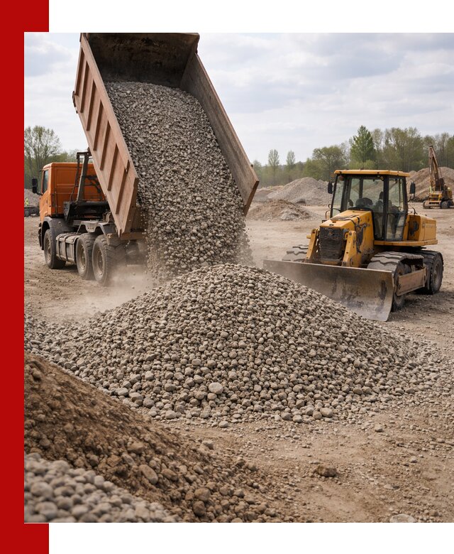 Доставка гравийного щебня фракции 40-70 в Хабаровске