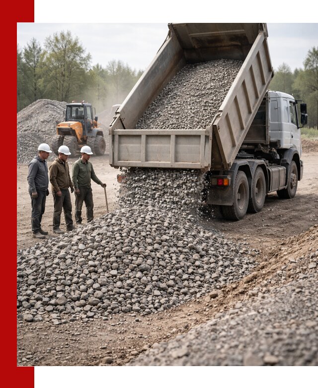 Доставка гравийного щебня фракции 70-120 в Хабаровске