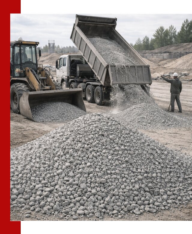 Доставка известнякового щебня фр. 5–20 в Хабаровске