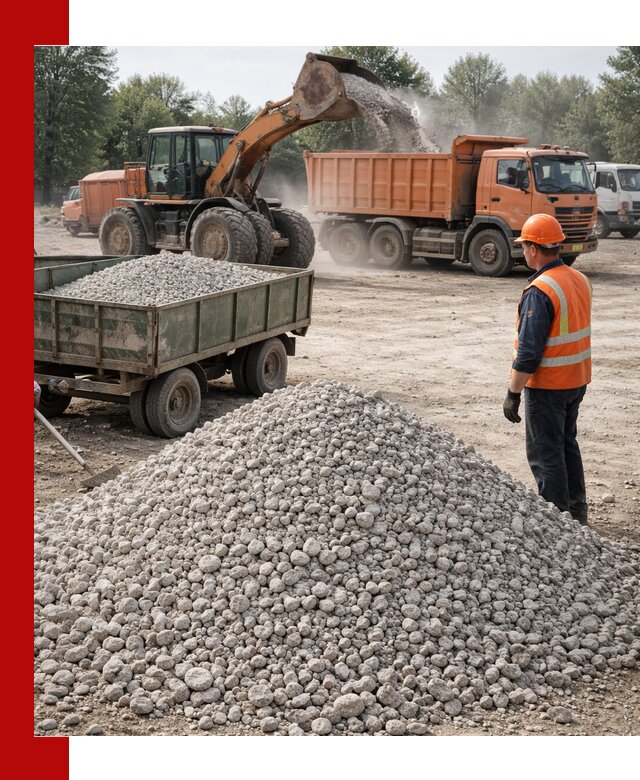 Доставка известнякового щебня фракция 20–40 в Хабаровске