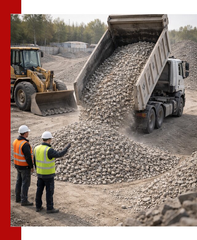 Вторичный щебень фракция 40–70 доставка в Хабаровске