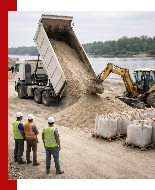 Доставка речного песка в Хабаровске самосвалами и погрузкой