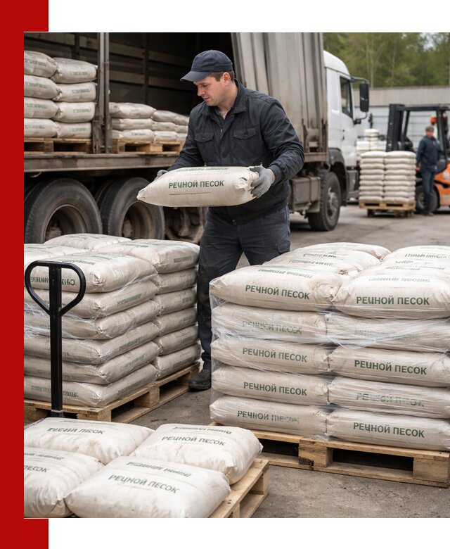Речной песок в мешках с доставкой в Хабаровске