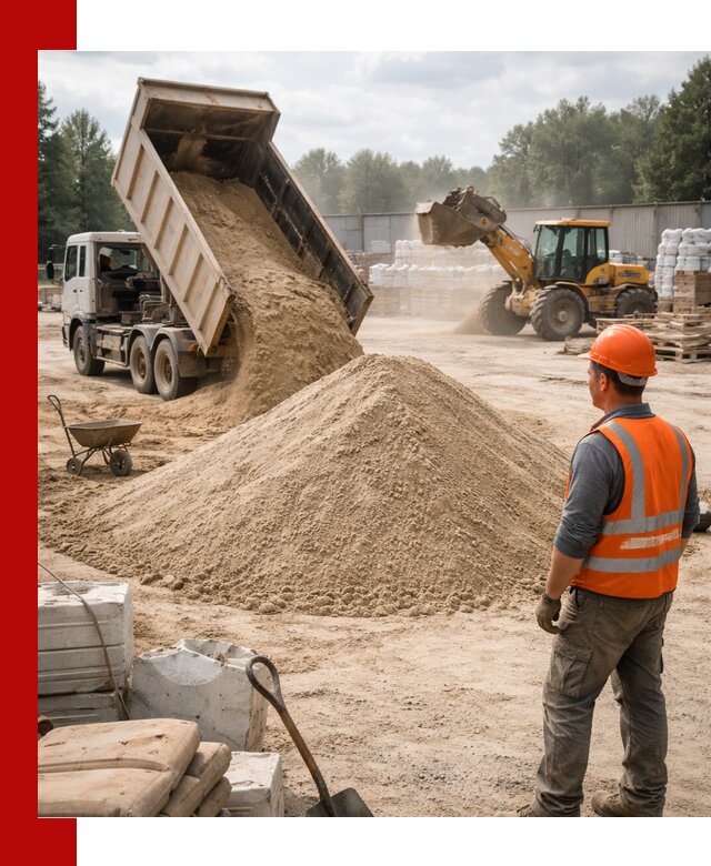 Доставка строительного песка с самосвалом в Хабаровске