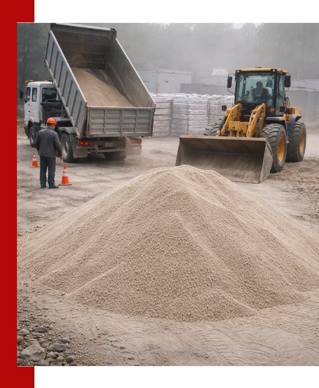 Кварцевый песок фракция 0–8 для стройработ в Хабаровске