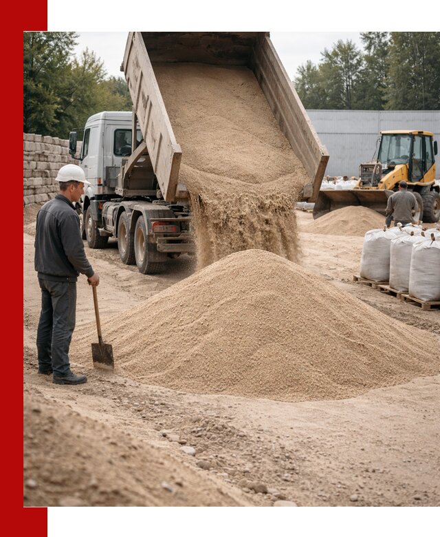 Кварцевый песок фракция 0–3 мм с доставкой в Хабаровске
