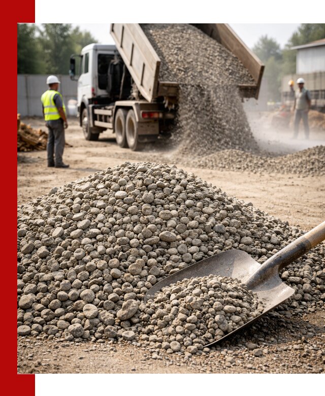 Доставка гравия фракции 20-40 в Хабаровске с самосвалами