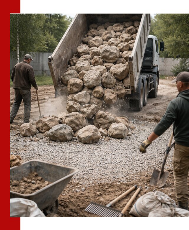 Доставка и укладка булыжника в Хабаровске