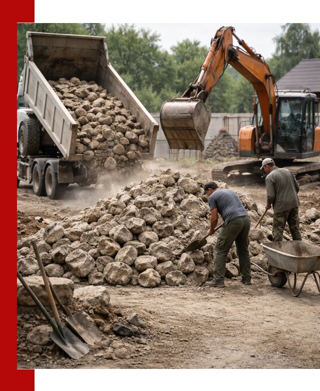 Доставка и разгрузка бутового камня в Хабаровске