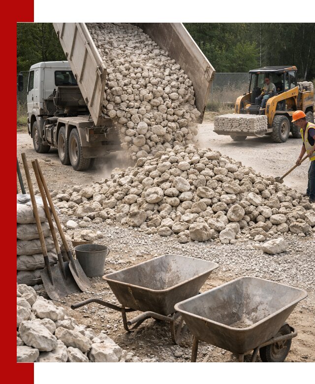 Доставка и продажа бутового известнякового камня в Хабаровске