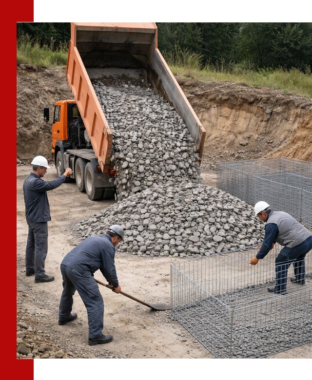 Камень для габионов с доставкой в Хабаровске быстро и надёжно