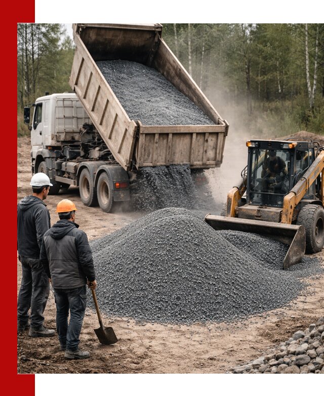 Гранитный отсев 0-5 с доставкой и разгрузкой в Хабаровске