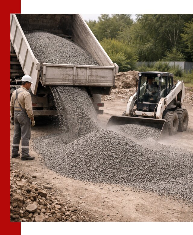 Доставка гравийного отсева 0-5 в Хабаровске оптом и в розницу