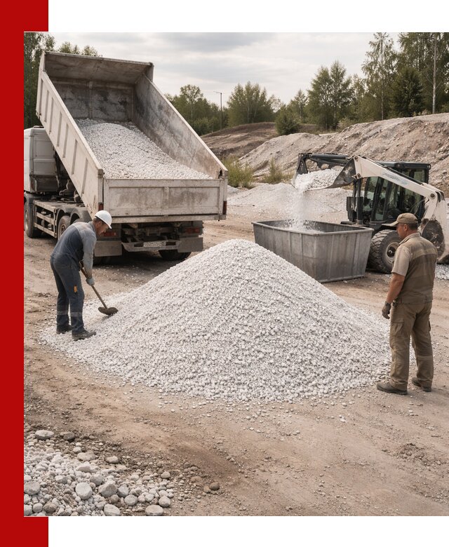 Доставка и продажа белой мраморной крошки в Хабаровске