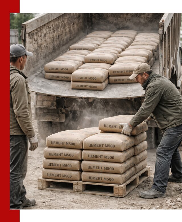 Цемент М500 с доставкой самосвалом в Хабаровске