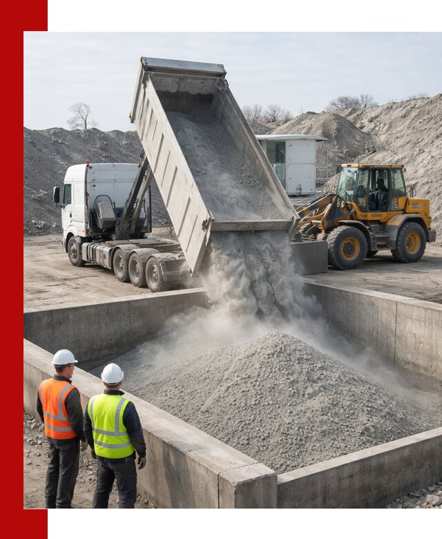 Доставка цемента навалом в Хабаровске крупными партиями