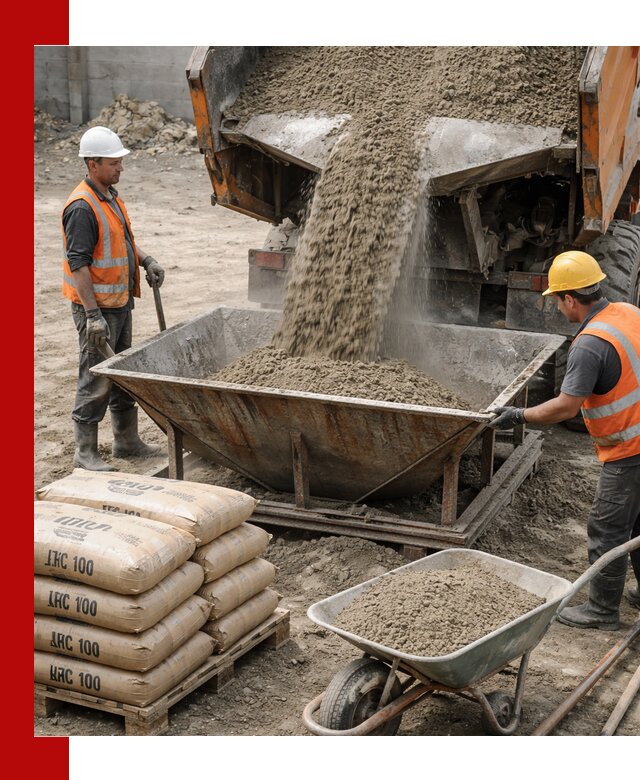 Доставка цементно-песчаной смеси М100 в Хабаровске