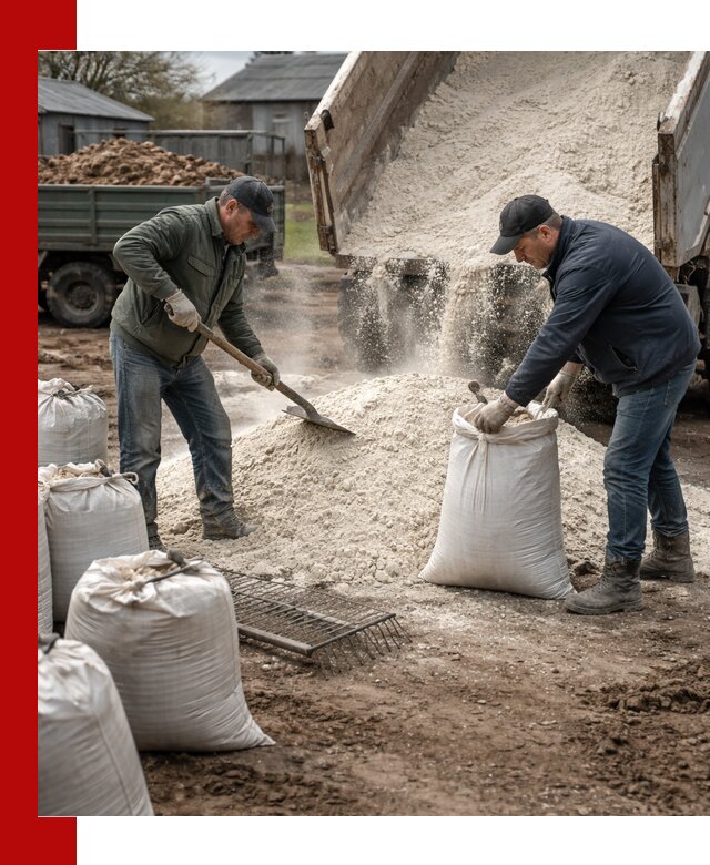 Доставка извести пушонки в Хабаровске оптом и мелким оптом