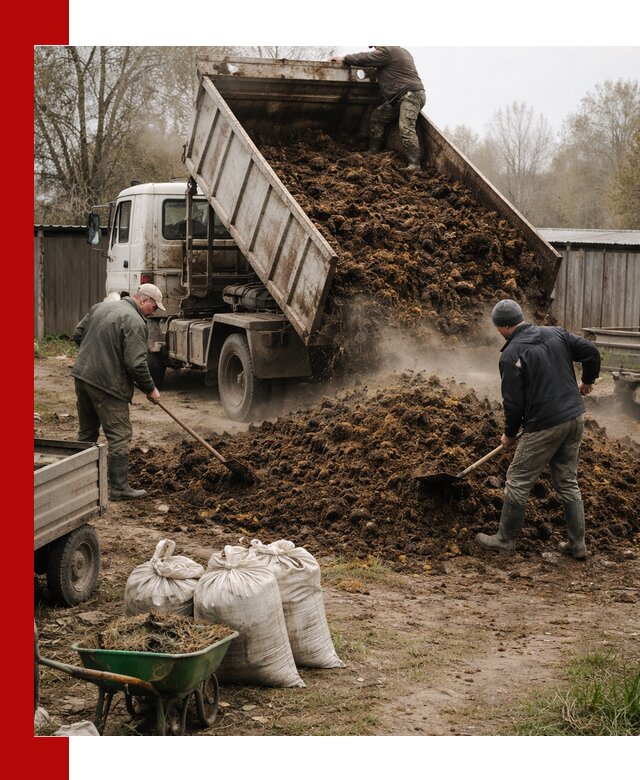 Доставка коровьего навоза самосвалом в Хабаровске
