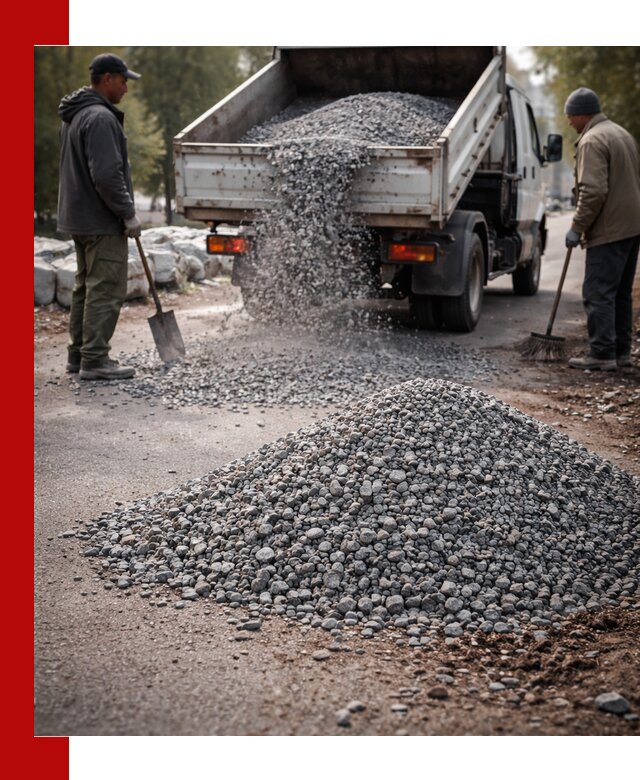 Гранитная крошка для посыпки дорог и тротуаров в Хабаровске