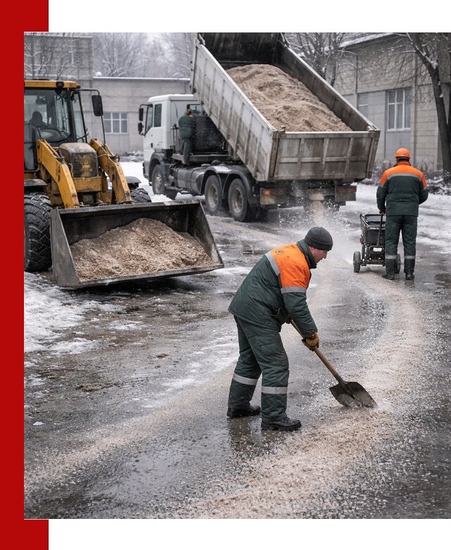 Реагент против гололеда с доставкой и нанесением в Хабаровске