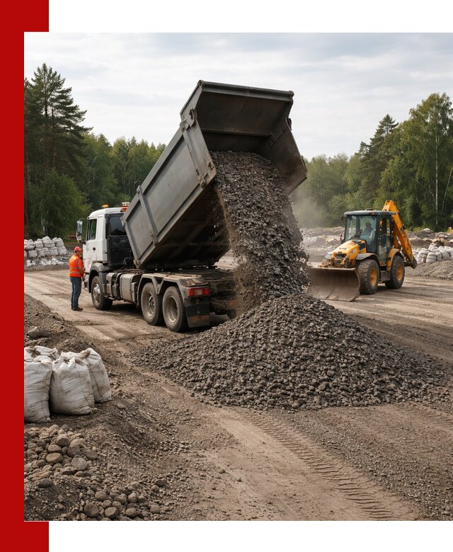 Доставка дробленого асфальта в Хабаровске для дорожных работ