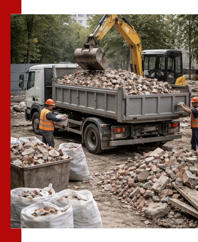 Вывоз строительного мусора в Хабаровске с самосвалами и контейнерами