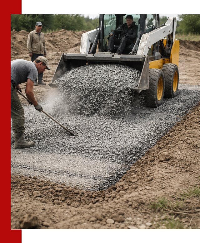 Устройство щебеночной подушки в Хабаровске для дорог и фундаментов